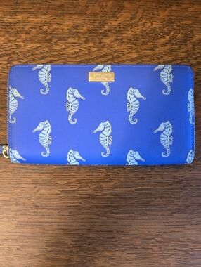 Kate Spade Neda Liberty Street Seaponies Zip Around Leather Wallet